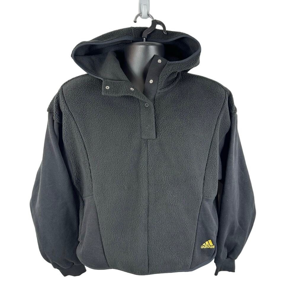 Adidas Essentials Beat The Cold Sherpa Hoodie NWT Black Size XS Womens